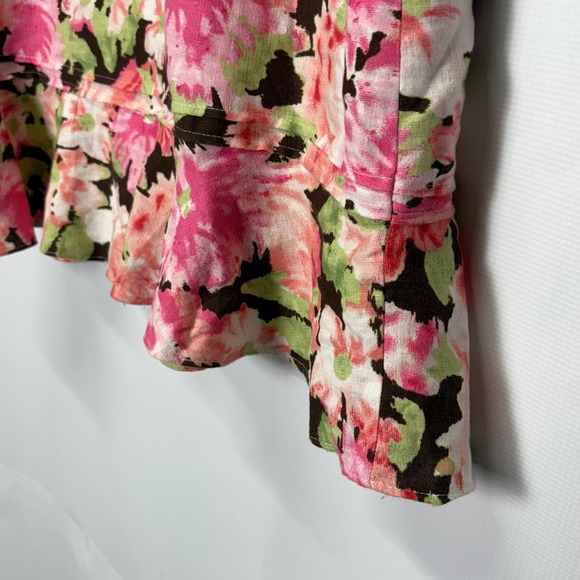 Choices‎ Petite Pink Floral Drawstring Waist Linen Maxi Skirt Women's - Picture 2 of 7